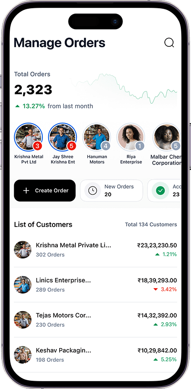 Order management Mobile app preview